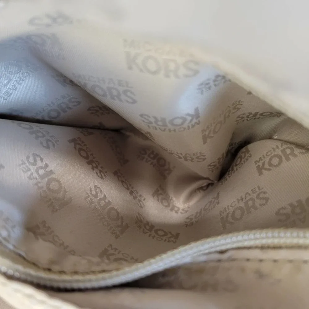 Michael Kors Vanilla Knox Tassel Genuine Leather Medium Satchel